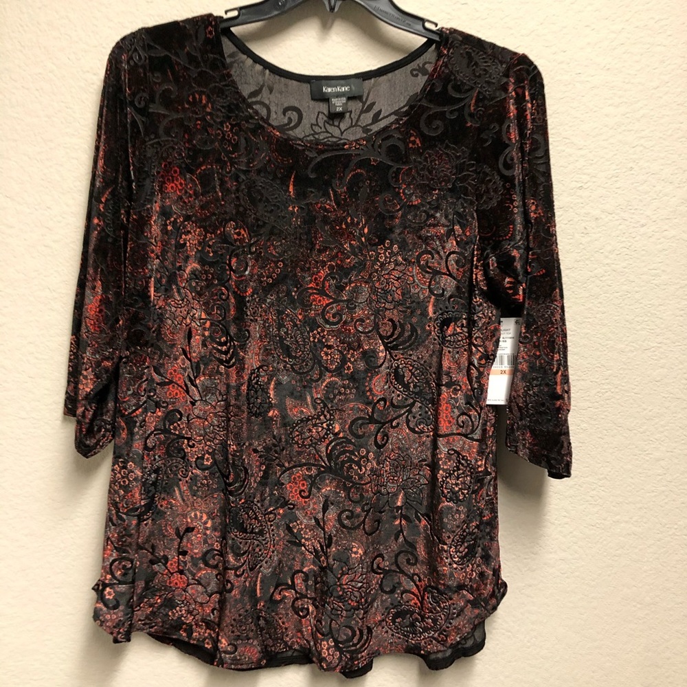 Velvet Karen Kane 3/4 length top